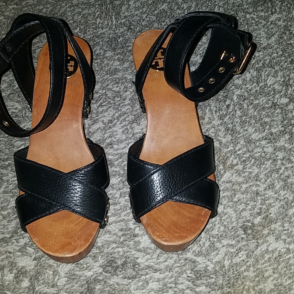 Tory Burch platform wooden wedges